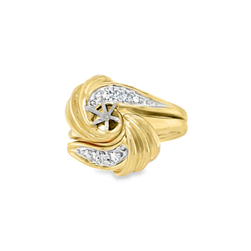 Semi-Mount Swirl Wedding Set
